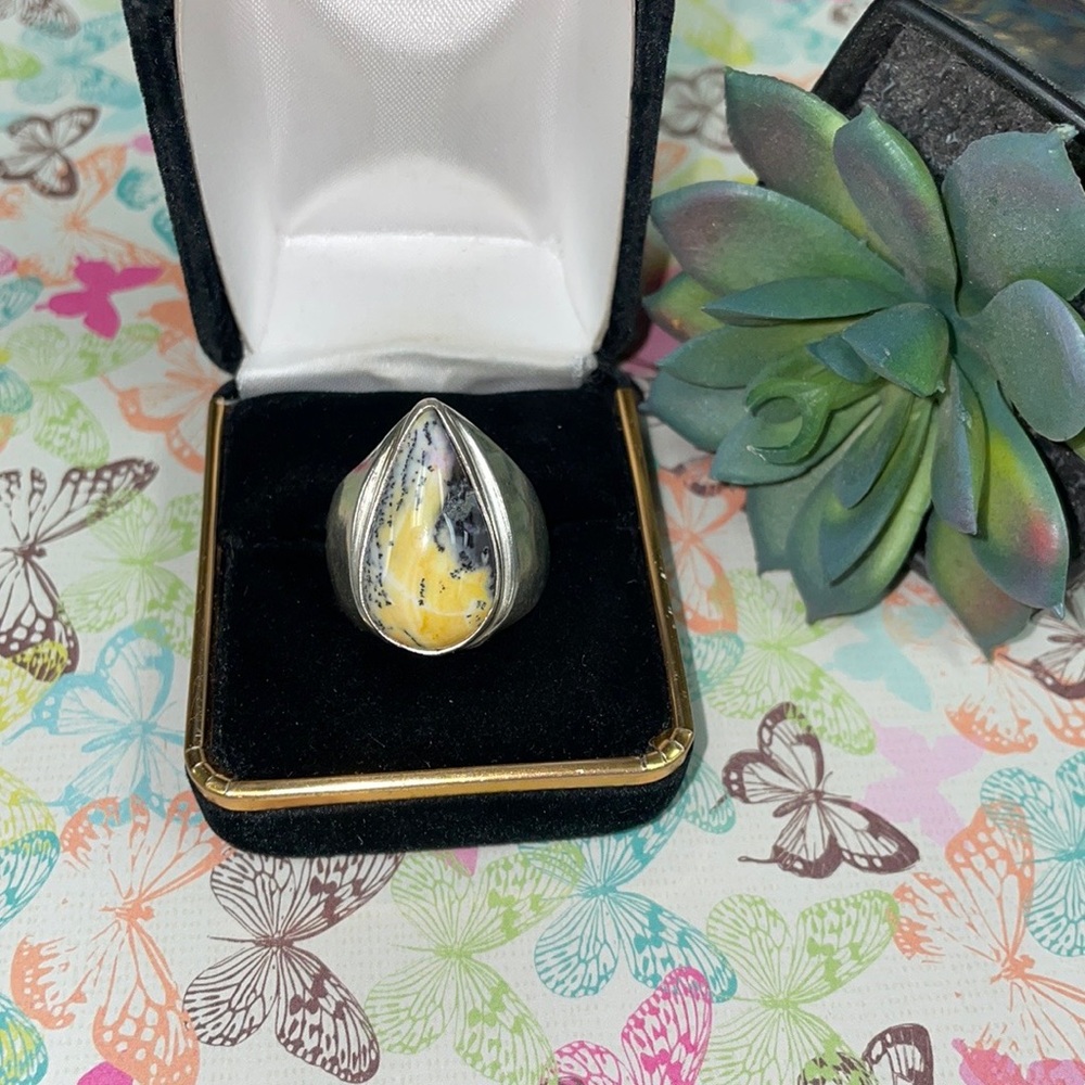 Dendritic Opal Ring - image 1